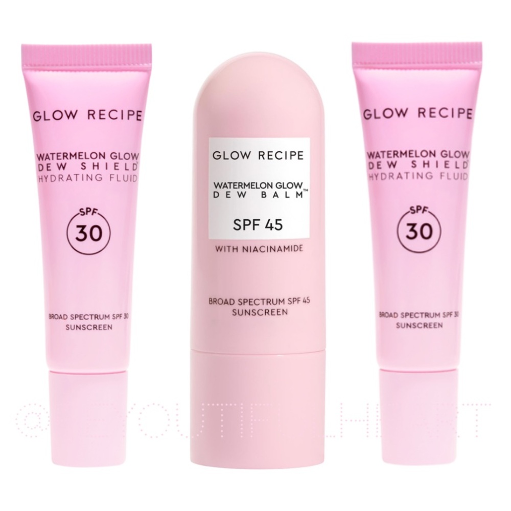 Glow Recipe Daily Suncare Set - Watermelon Glow Dew Balm & 2 Mini Dew Shields